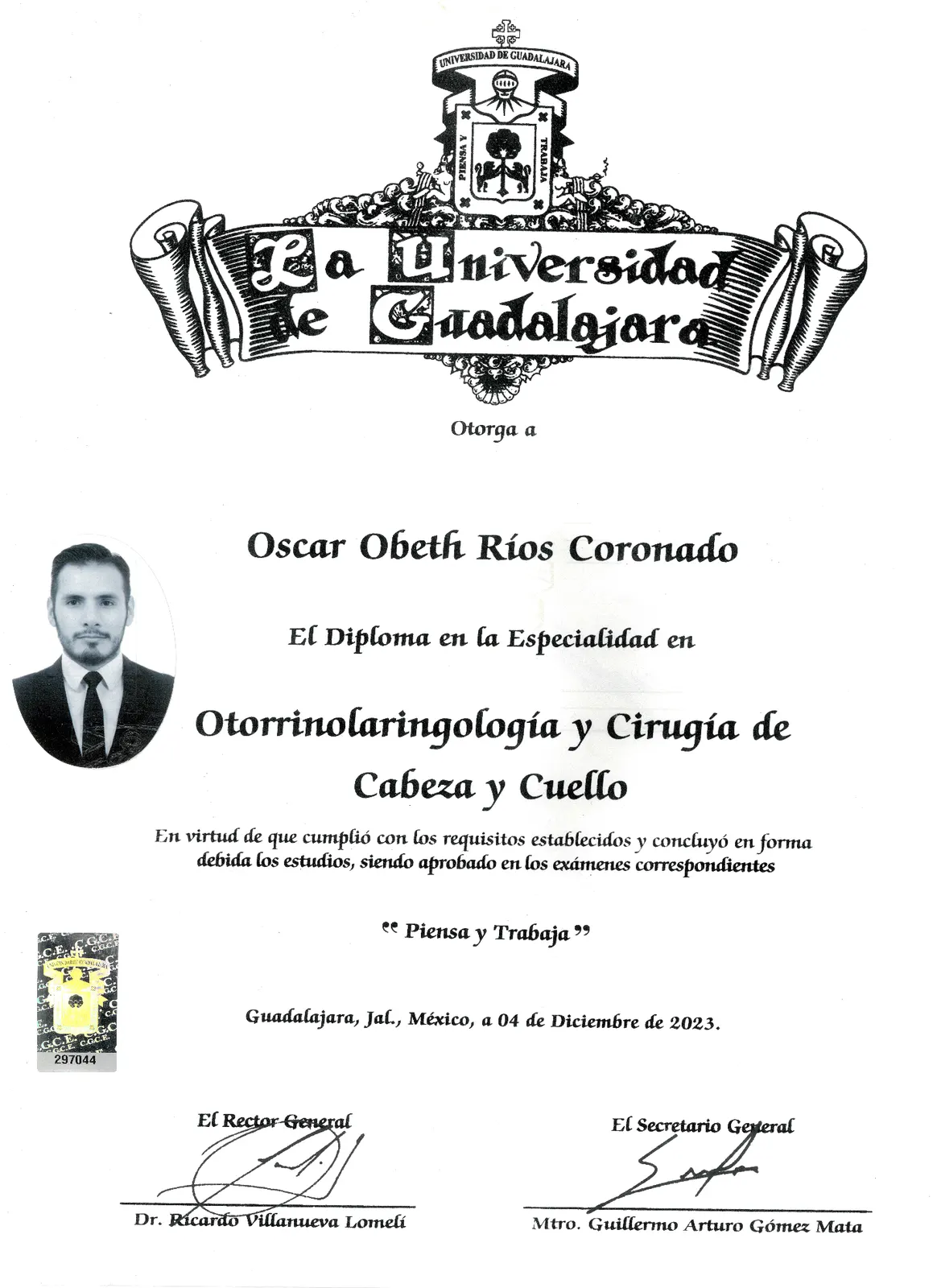 Especialidad en Otorrinolaringología y Cirugía de Cabeza y Cuello del Dr. Oscar Obeth Ríos Coronado